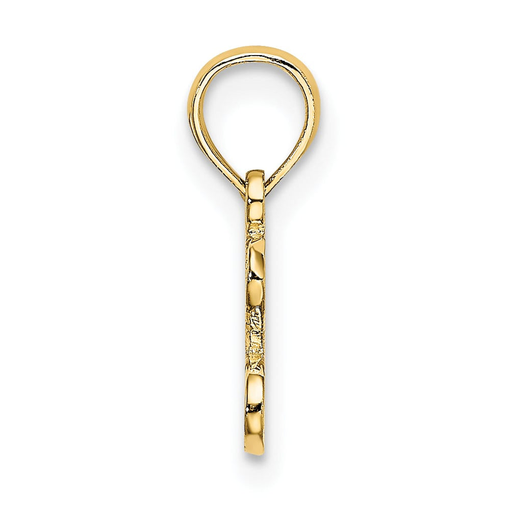 10K Yellow Gold Polished and Textured I Heart Gold Charm