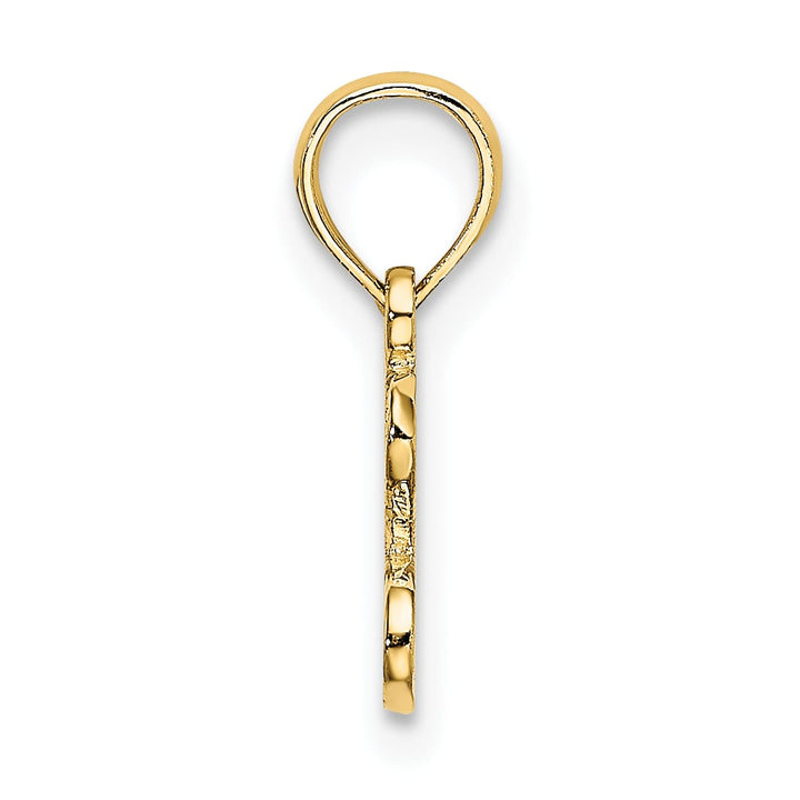 10K Yellow Gold Polished and Textured I Heart Gold Charm