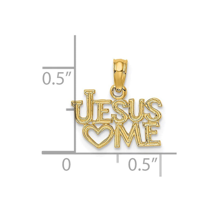 10K Yellow Gold Polished and Textured Jesus Hearts Me Charm