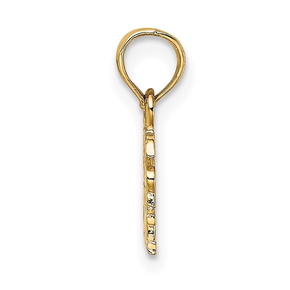10K Yellow Gold Polished and Textured Jesus Hearts Me Charm