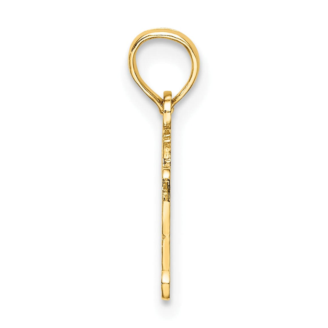 10K Yellow Gold Polished and Textured OY Vey Charm