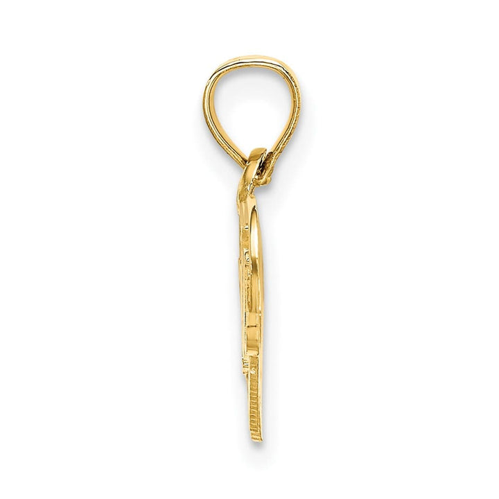 10K Yellow Gold Polished and Textured Petite I Love You Double Pendant