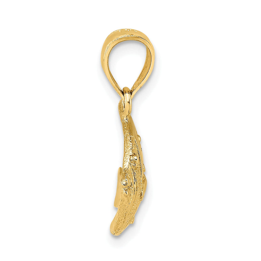 10K Yellow Gold Polished Banner Fish Charm