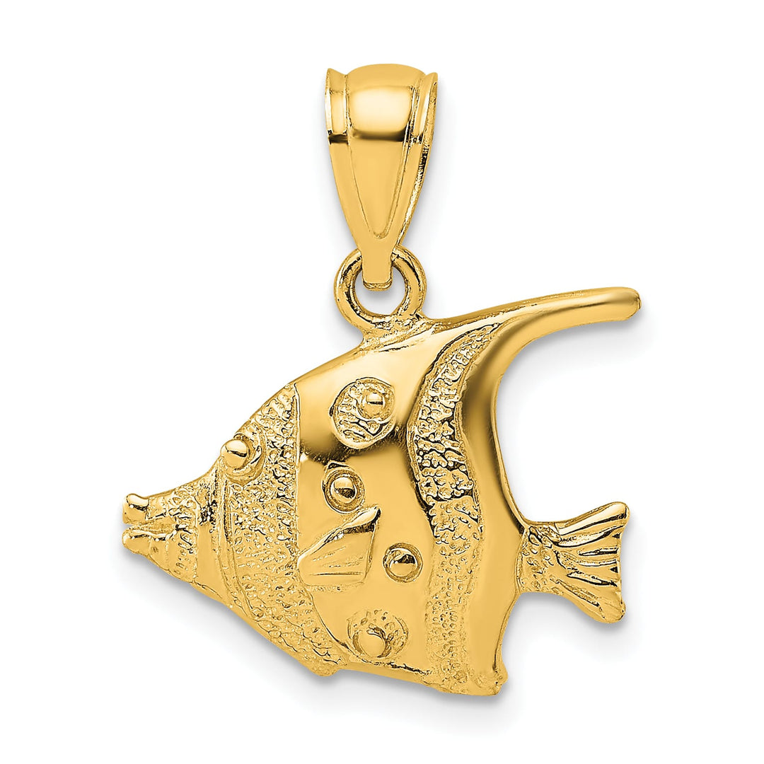 10K Yellow Gold Polished Banner Fish Charm