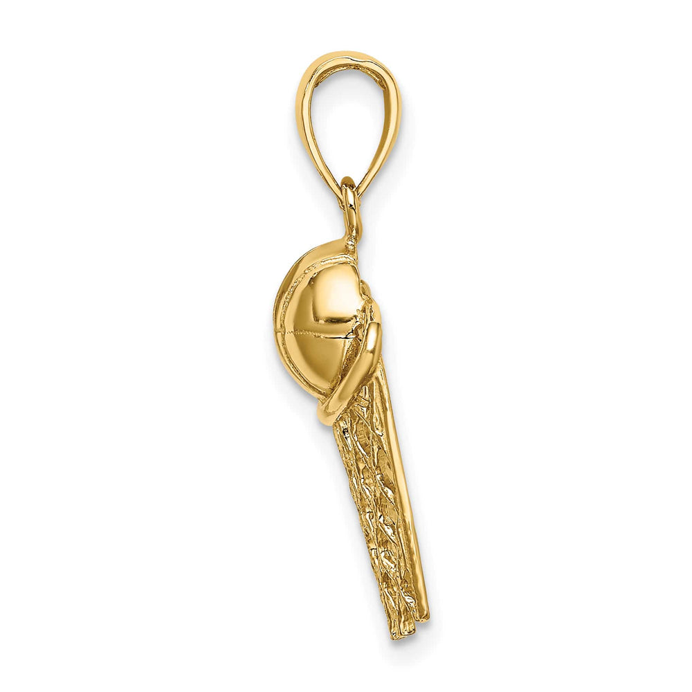 10K Yellow Gold Polished Basketball and Net Charm