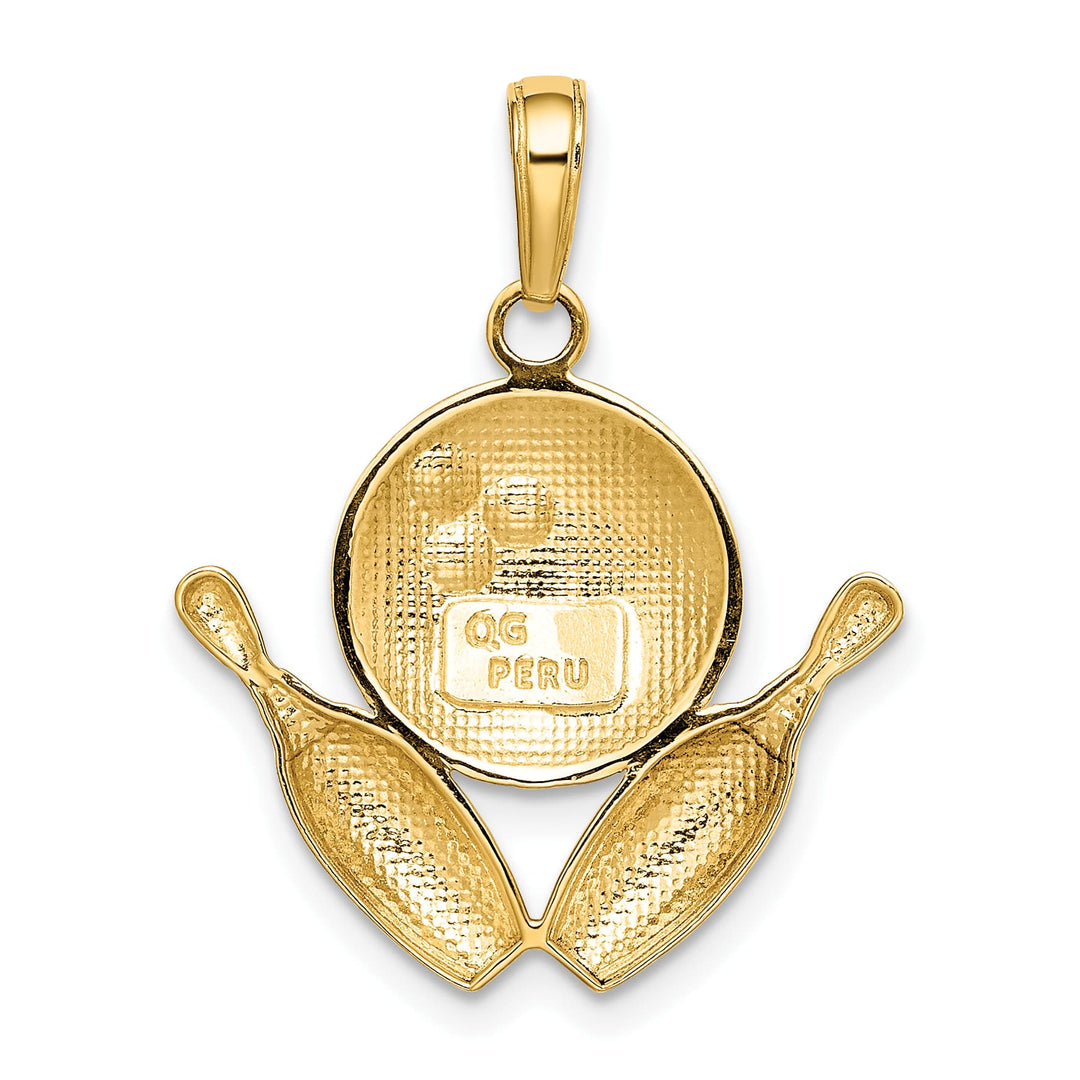 10K Yellow Gold Polished Bowling Theme Charm