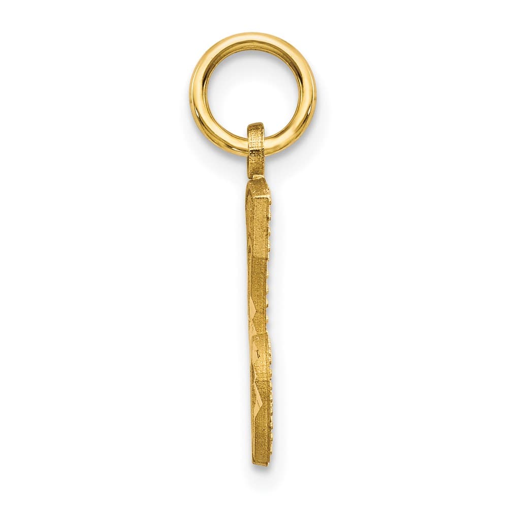 10K Yellow Gold Polished Brushed Medium Sweet 16 Charm