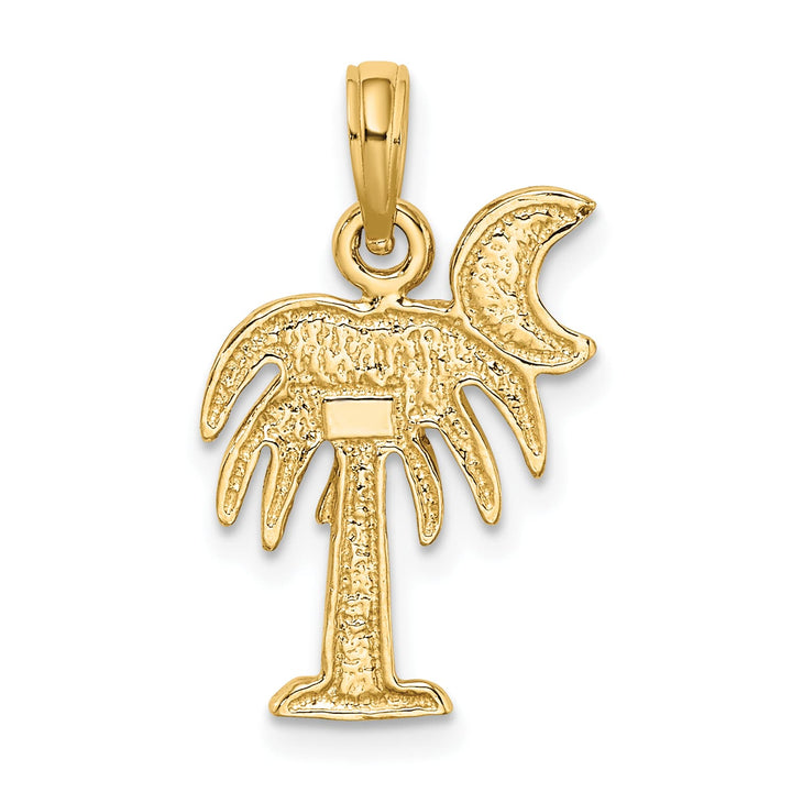 10K Yellow Gold Polished Charleston Palm Tree Charm, 21mm