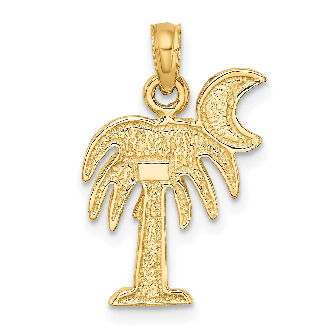 10K Yellow Gold Polished Charleston Palm Tree Charm, 21mm