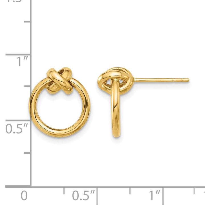 10k Yellow Gold Polished Circle and X Post Earrings