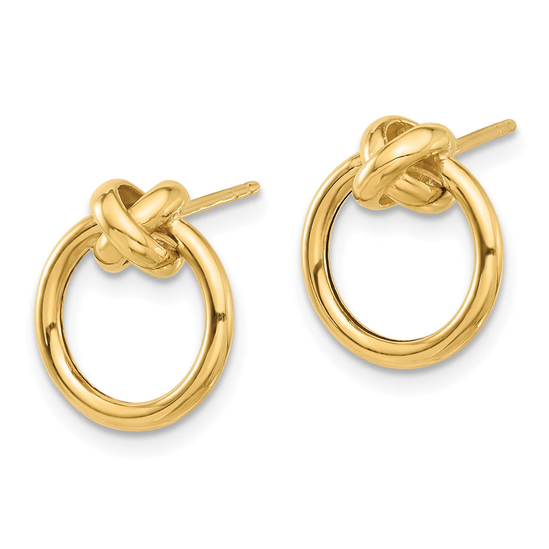 10k Yellow Gold Polished Circle and X Post Earrings