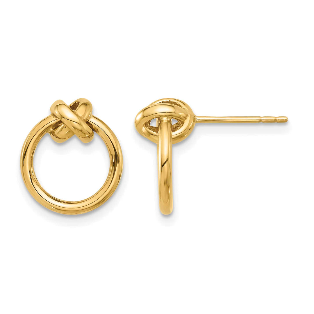 10k Yellow Gold Polished Circle and X Post Earrings