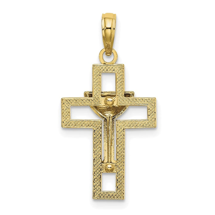 10K Yellow Gold Polished Cross with Communion Cup Charm
