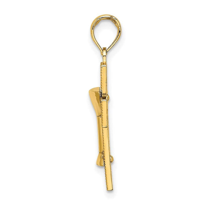 10K Yellow Gold Polished Cross with Communion Cup Charm