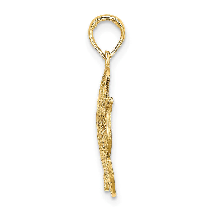 10K Yellow Gold Polished Cut-Out Banner Fish Charm