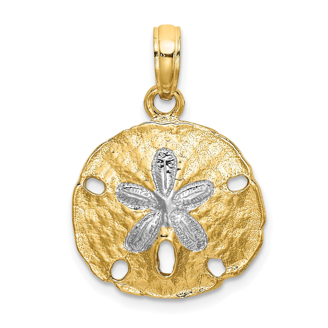 10K Yellow Gold Polished Cut-out Sand Dollar Charm