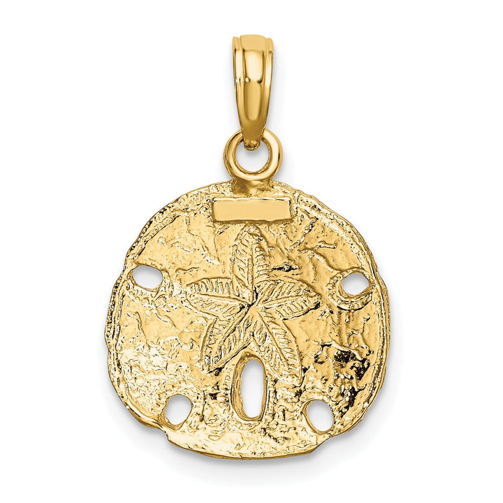 10K Yellow Gold Polished Cut-out Sand Dollar Charm