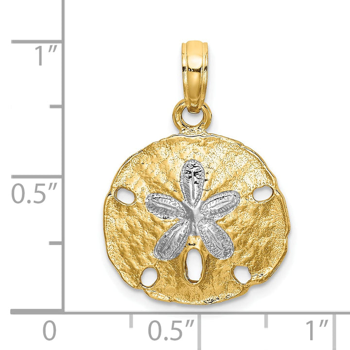 10K Yellow Gold Polished Cut-out Sand Dollar Charm