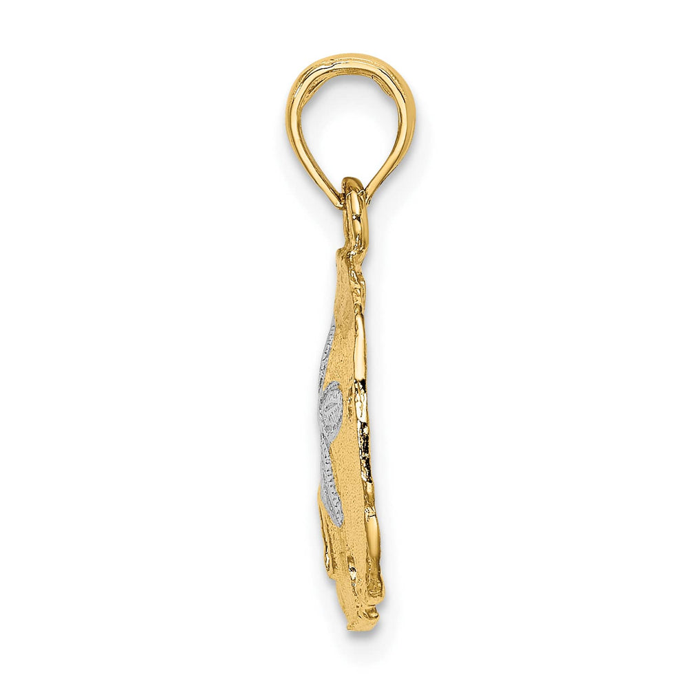 10K Yellow Gold Polished Cut-out Sand Dollar Charm