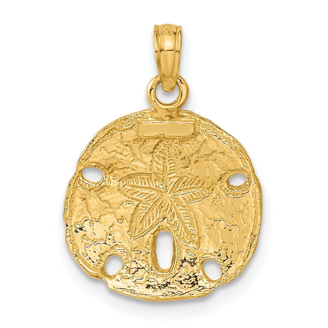 10K Yellow Gold Polished Cut-out Sand Dollar Pendant