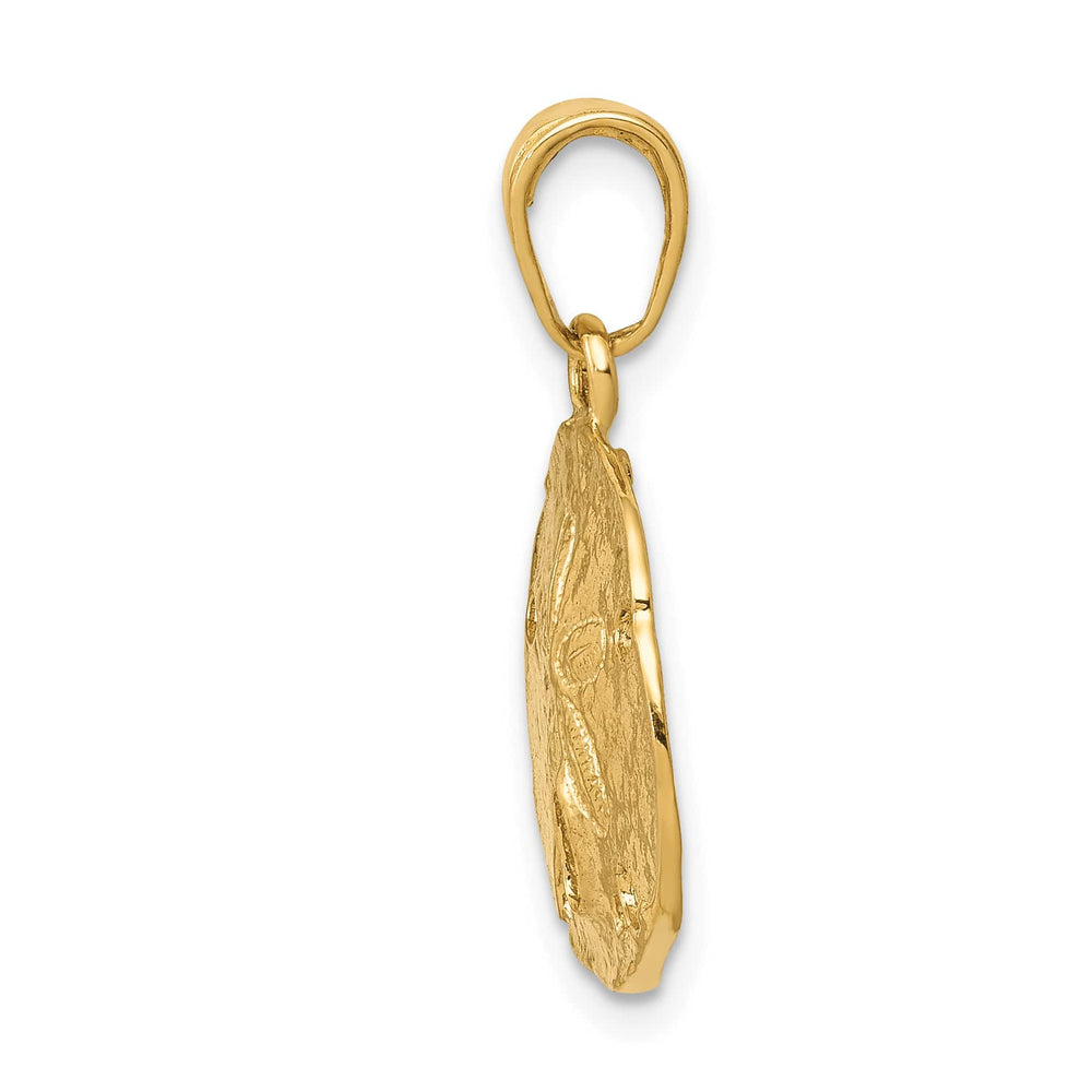 10K Yellow Gold Polished Cut-out Sand Dollar Pendant