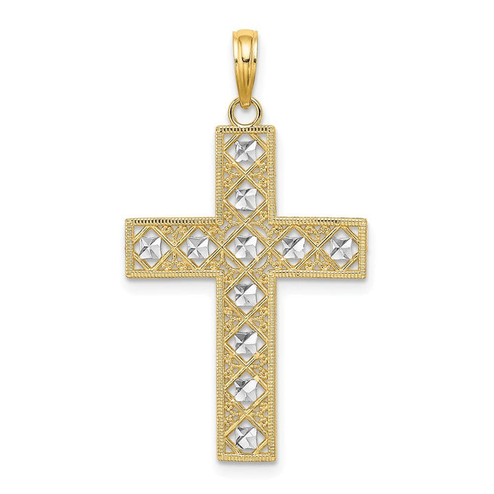 10K Yellow Gold Polished D.C. and Cut-Out Large Latin Cross Charm
