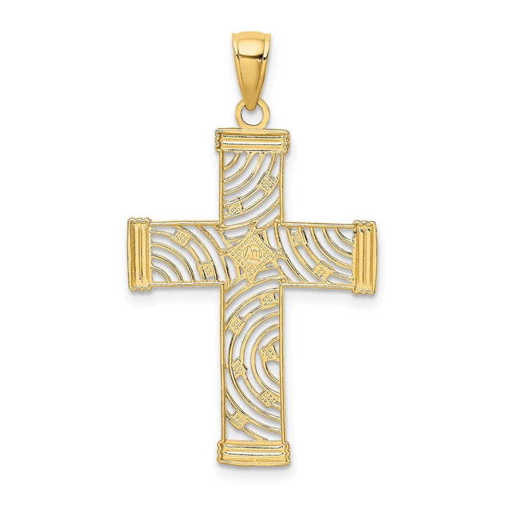 10K Yellow Gold Polished D.C. and Cut-Out Large Latin Cross Charm