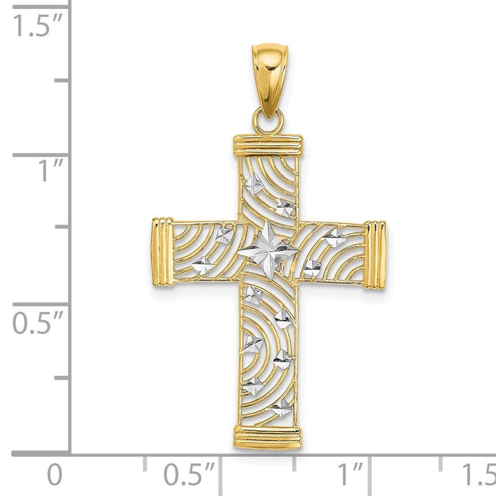 10K Yellow Gold Polished D.C. and Cut-Out Large Latin Cross Charm
