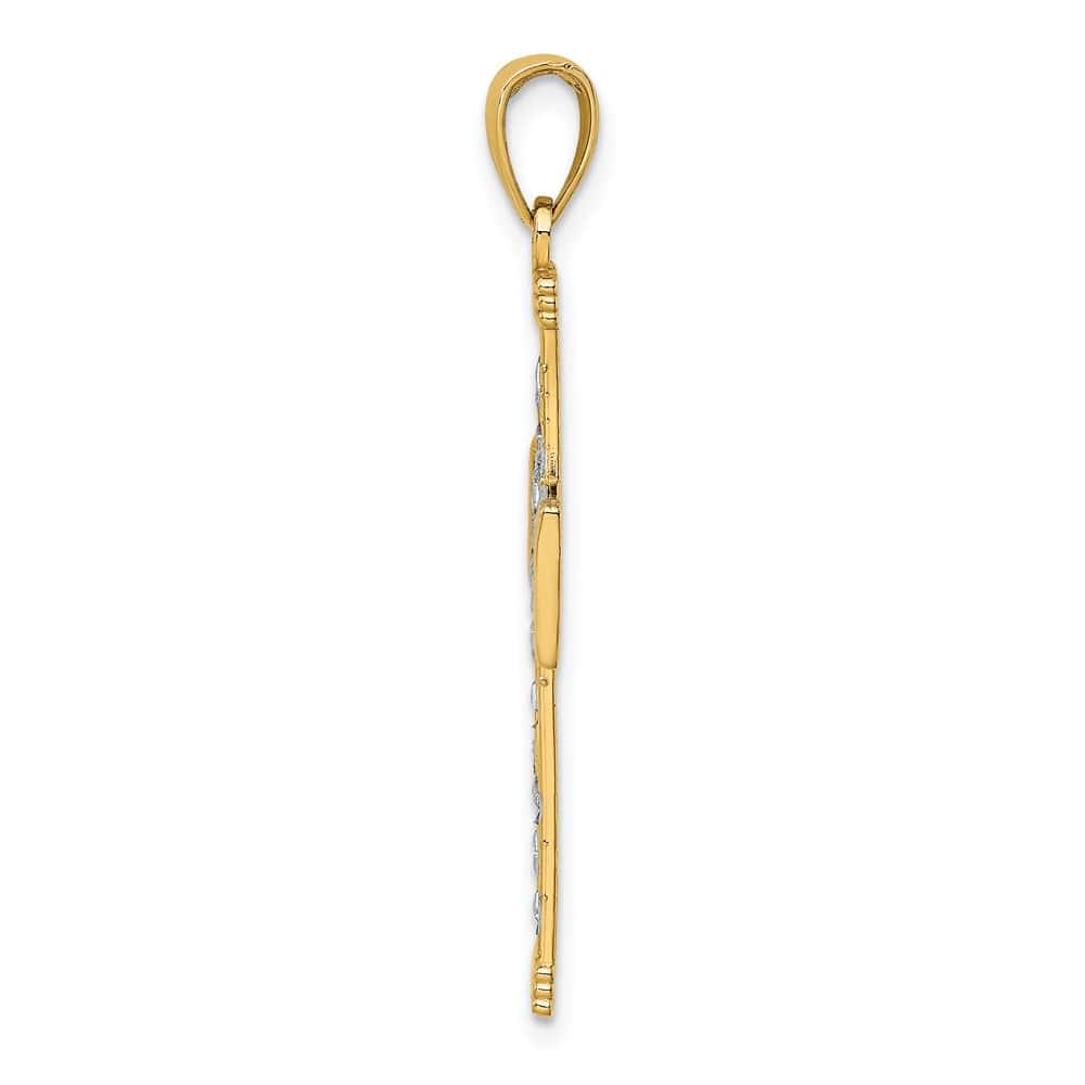 10K Yellow Gold Polished D.C. and Cut-Out Large Latin Cross Charm