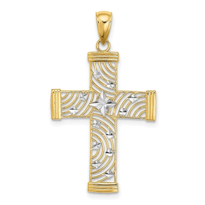 10K Yellow Gold Polished D.C. and Cut-Out Large Latin Cross Charm