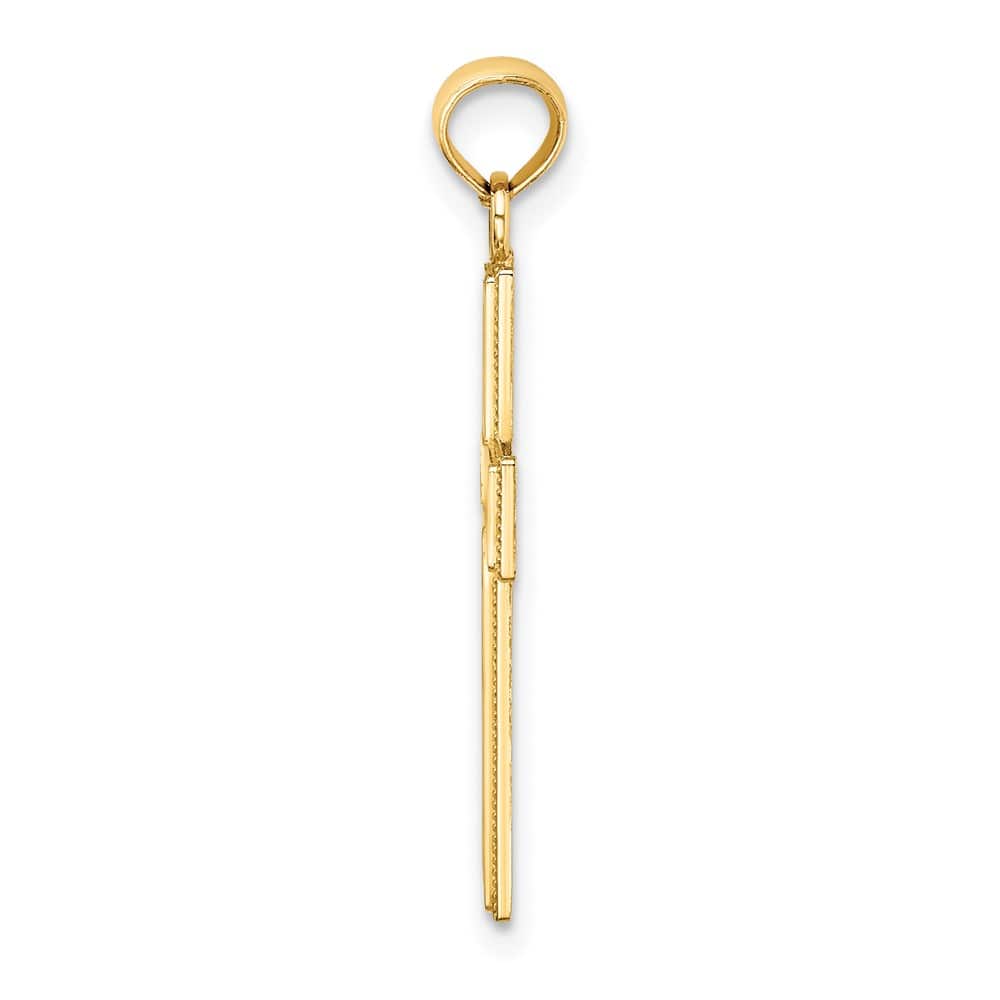 10K Yellow Gold Polished D.C. Large Filigree Cross Pendant