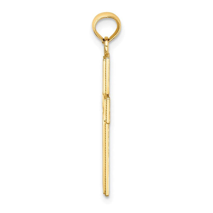 10K Yellow Gold Polished D.C. Large Filigree Cross Pendant
