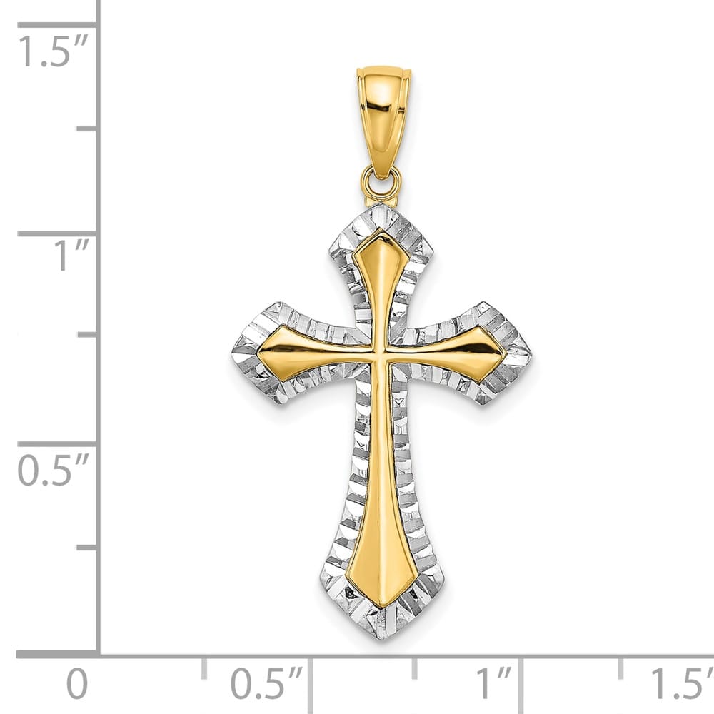 10K Yellow Gold Polished D.C. Large Reversible Cross Charm