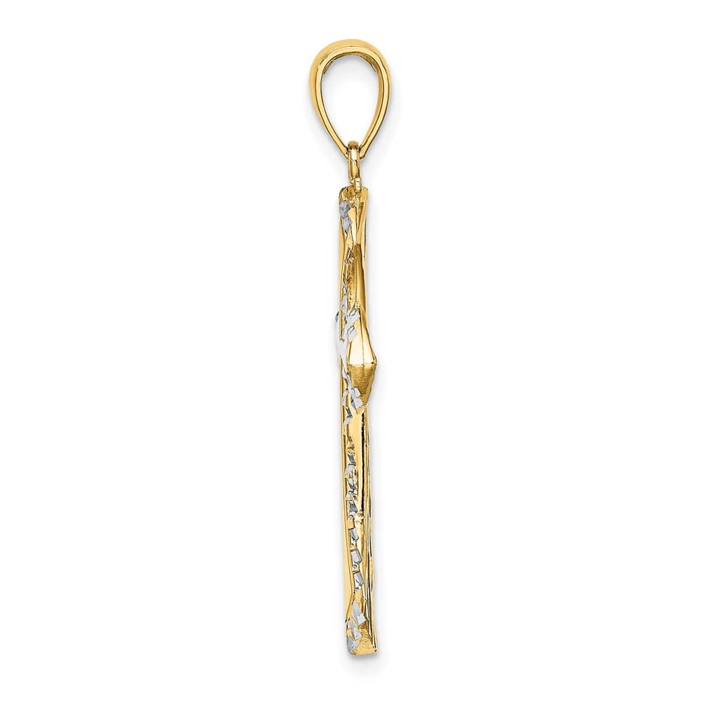 10K Yellow Gold Polished D.C. Large Reversible Cross Charm