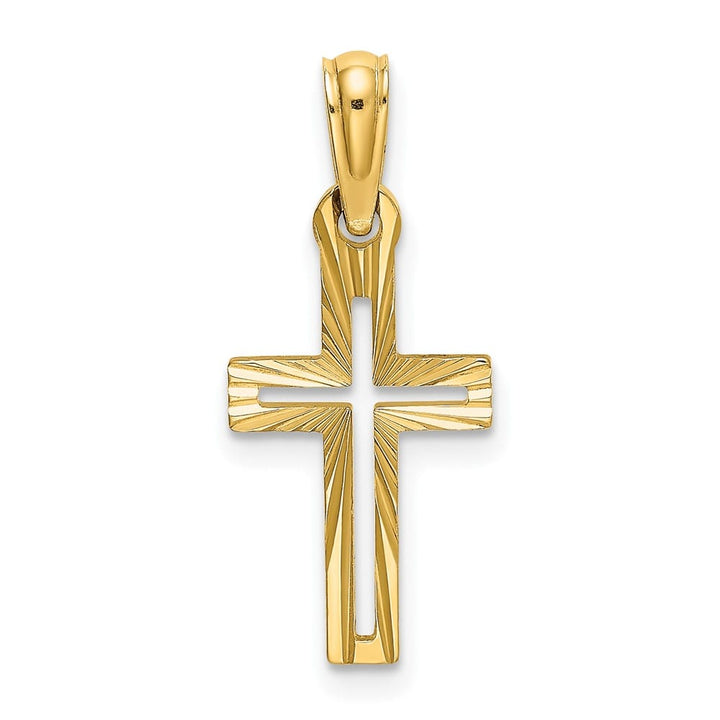 10K Yellow Gold Polished D.C. Medium Latin Cross Charm