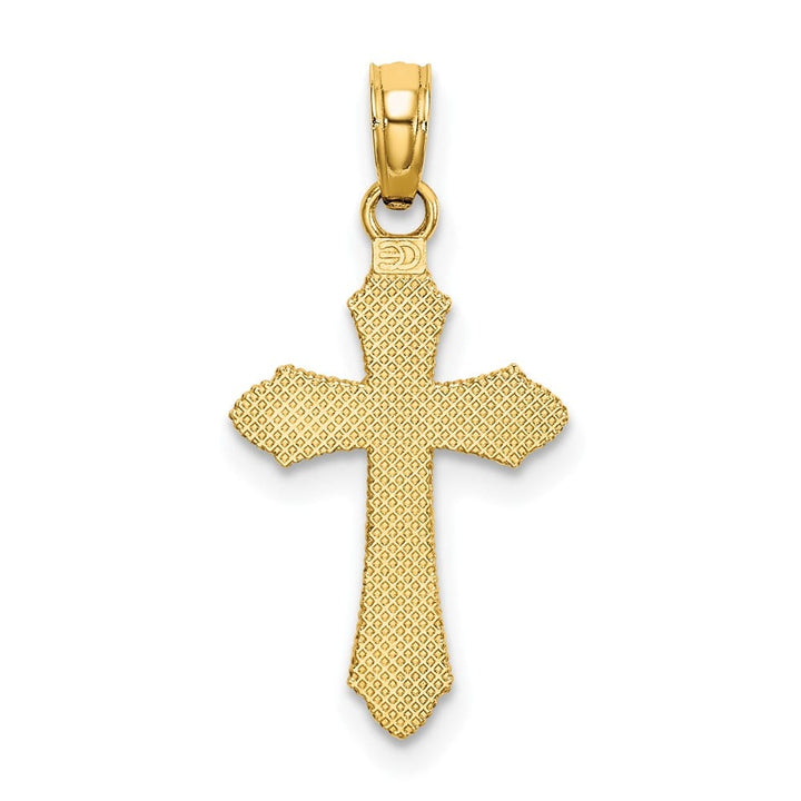 10K Yellow Gold Polished D.C. Medium with Beaded Edge Cross Charm