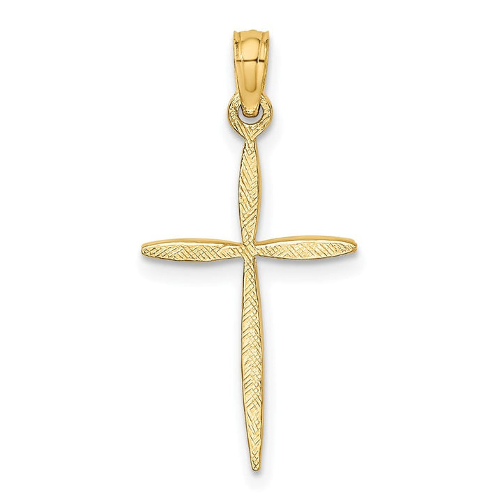 10K Yellow Gold Polished D.C. Medium with Tapered Ends Cross Charm
