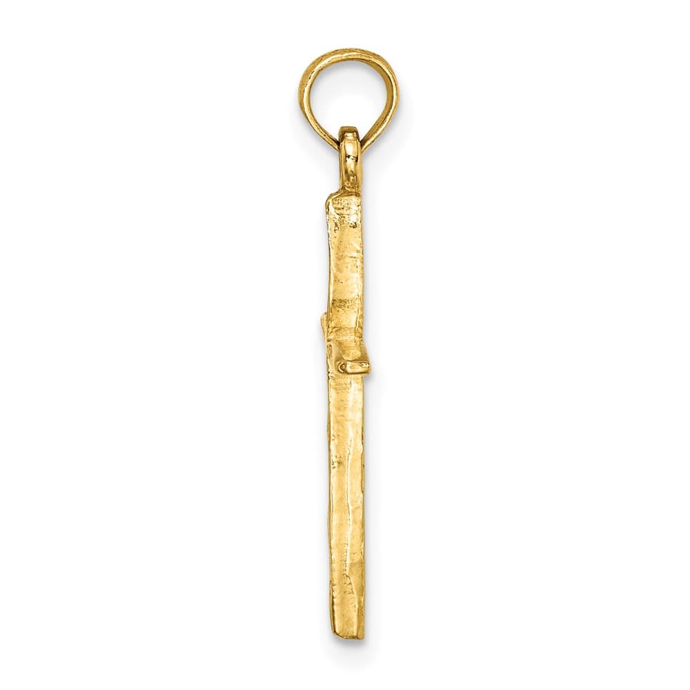10K Yellow Gold Polished D.C. Medium with Tapered Ends Cross Charm