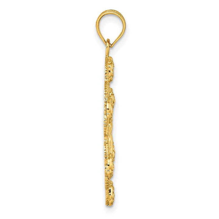 10K Yellow Gold Polished D.C. Our Lady of Guadalupe with Flowers Medal