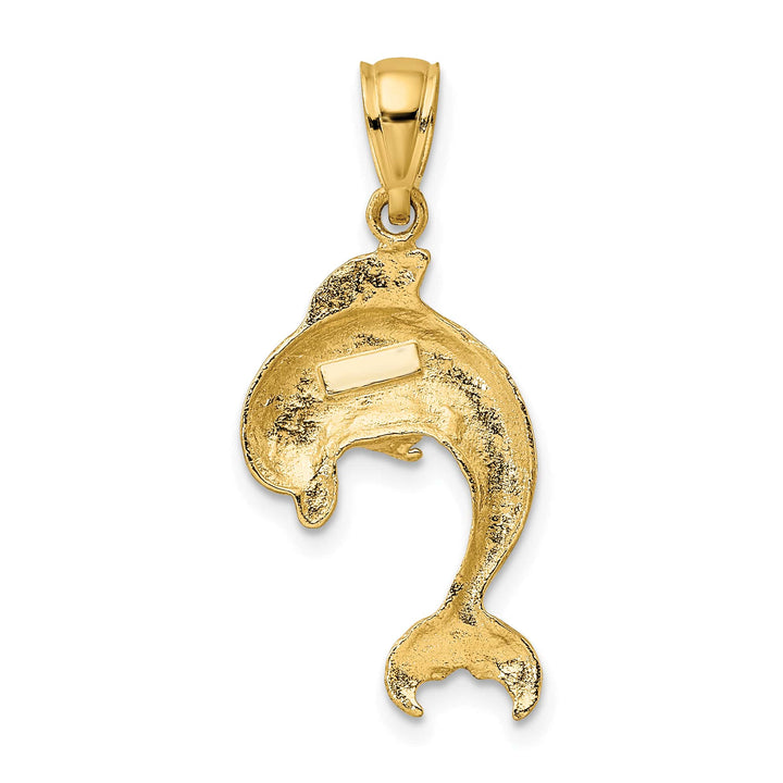 10K Yellow Gold Polished Dolphin Jumping Charm