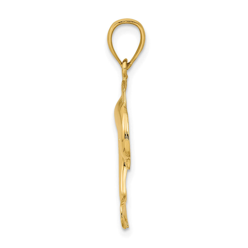 10K Yellow Gold Polished Dolphin Jumping Charm
