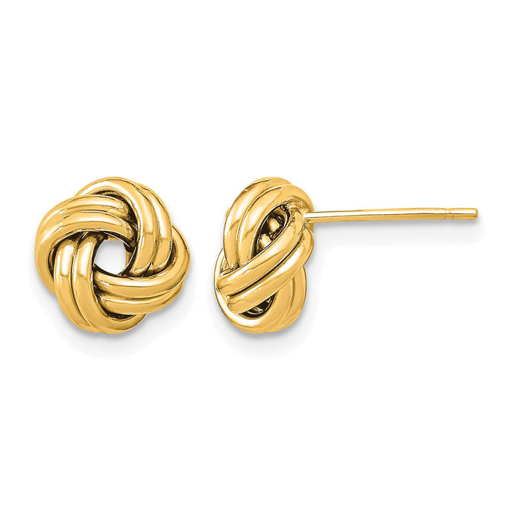 10k Yellow Gold Polished Double Love Knot Post Earrings