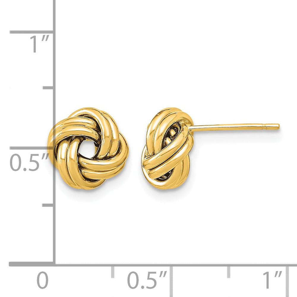 10k Yellow Gold Polished Double Love Knot Post Earrings