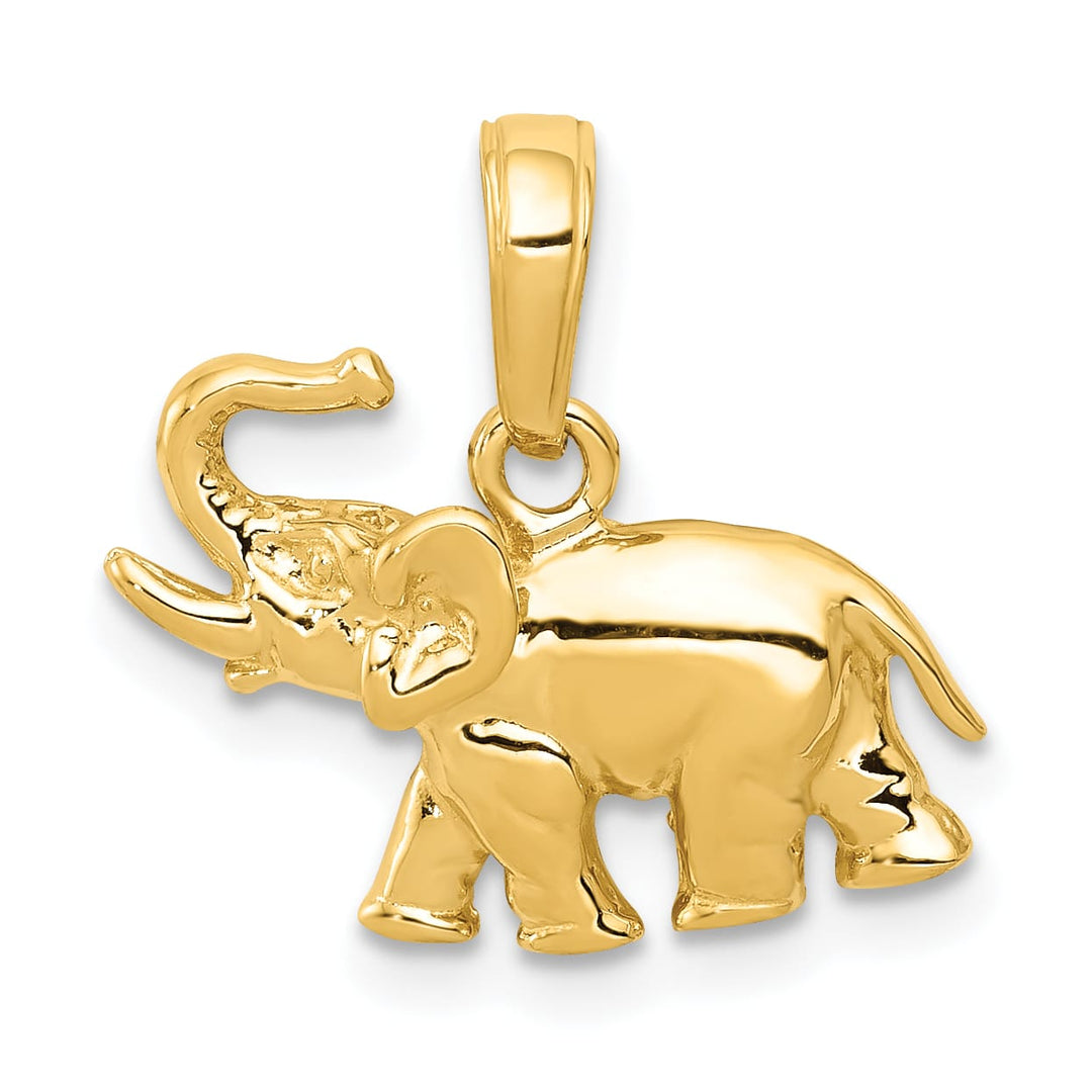 10K Yellow Gold Polished Elephant Charm, Small