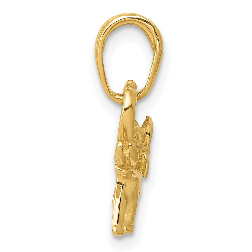 10K Yellow Gold Polished Elephant Charm, Small