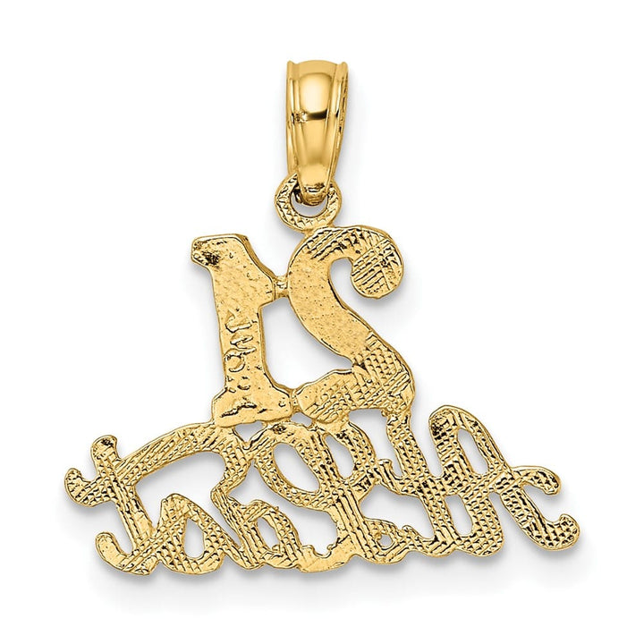 10K Yellow Gold Polished Extra Large 21 at Last Pendant
