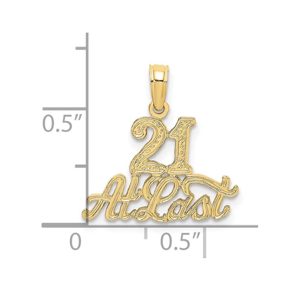 10K Yellow Gold Polished Extra Large 21 at Last Pendant