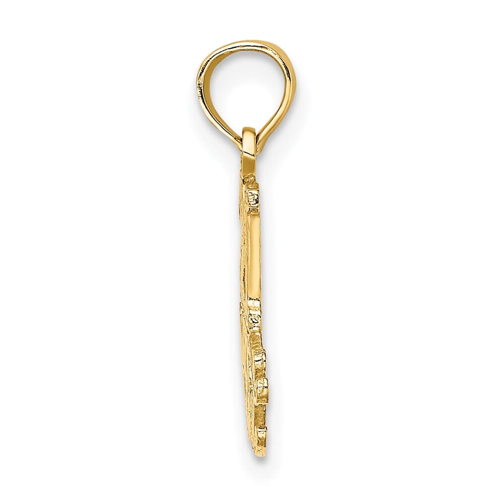 10K Yellow Gold Polished Extra Large 21 at Last Pendant