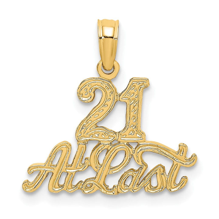 10K Yellow Gold Polished Extra Large 21 at Last Pendant