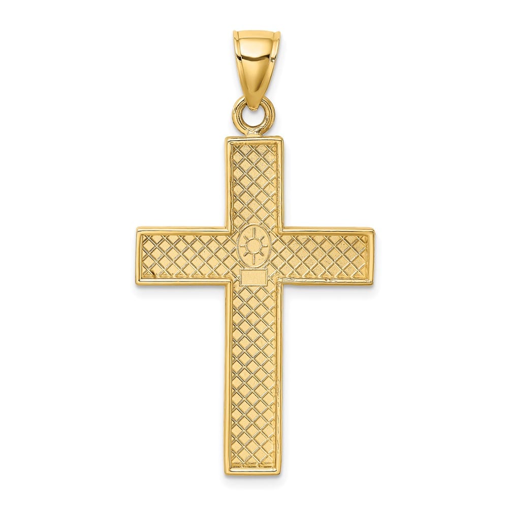 10K Yellow Gold Polished Extra Large Cross with Open Back Pendant